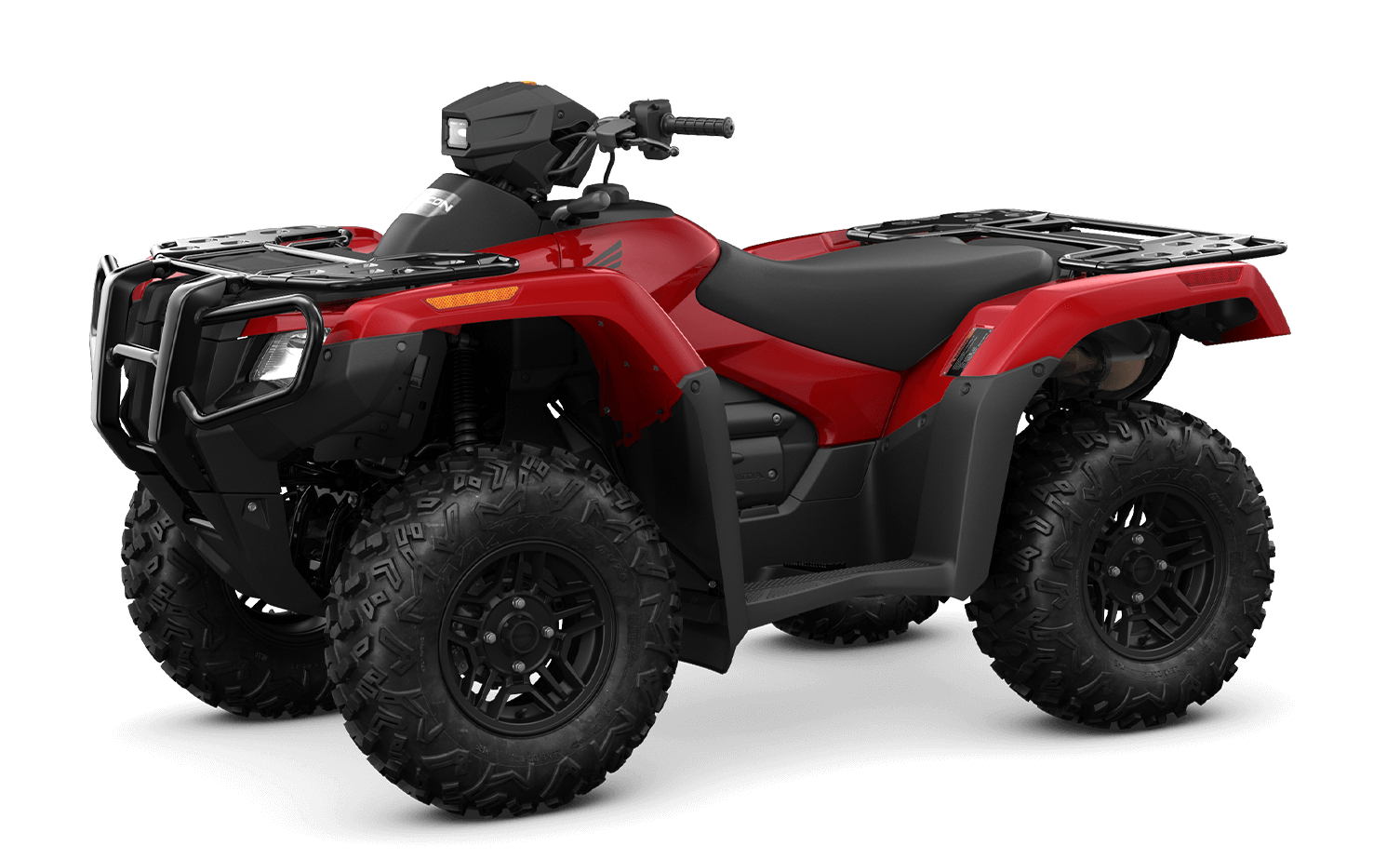 Red Honda FourTrax Rubicon 700 ATV in a three-quarter studio view