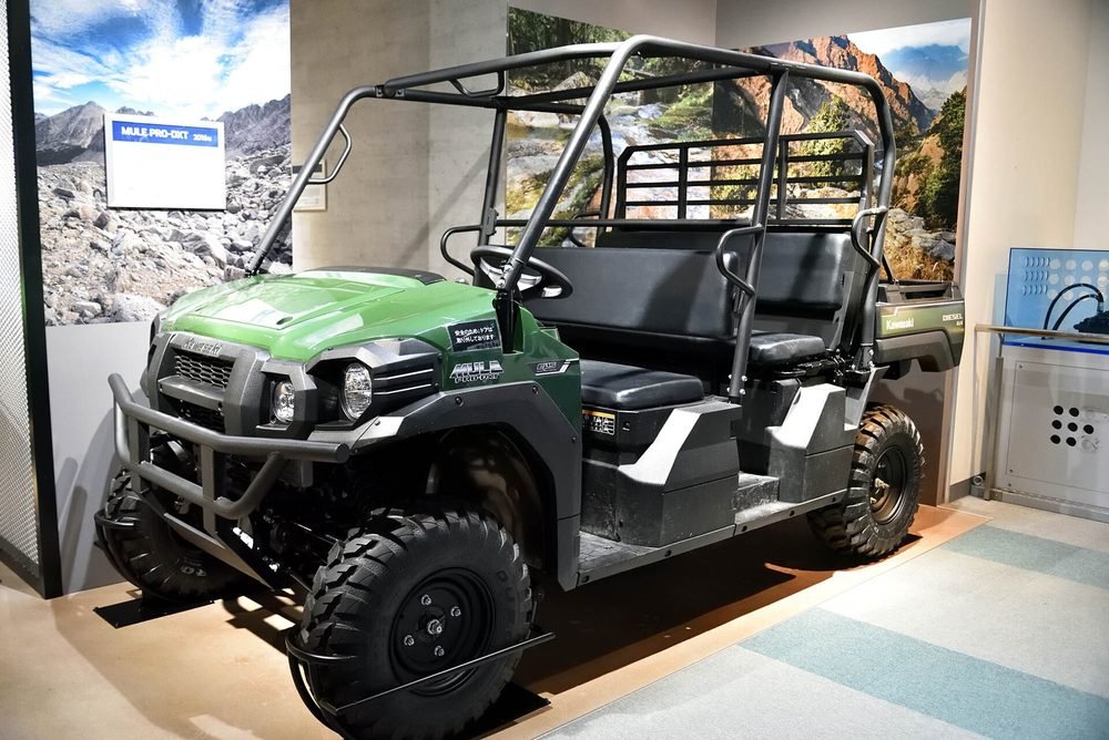 A Kawasaki Mule Pro-DXT utility UTV, same manufacturer UTV family as the Kawasaki Teryx